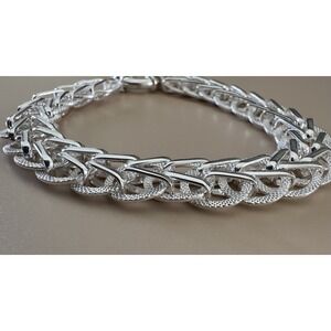 IBB Italy 925 Sterling Silver V Link Byzantine Bracelet 8" 19.2g
